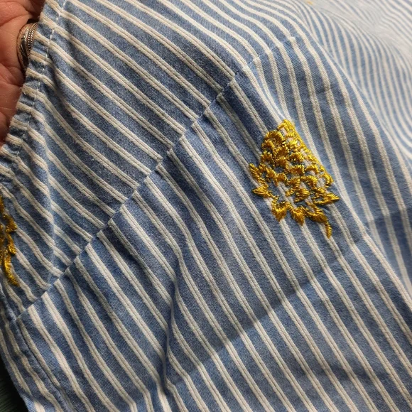 J Crew Pineapple Stripe Tie Hem Sleeveless Top SZ 14 - Picture 4 of 8